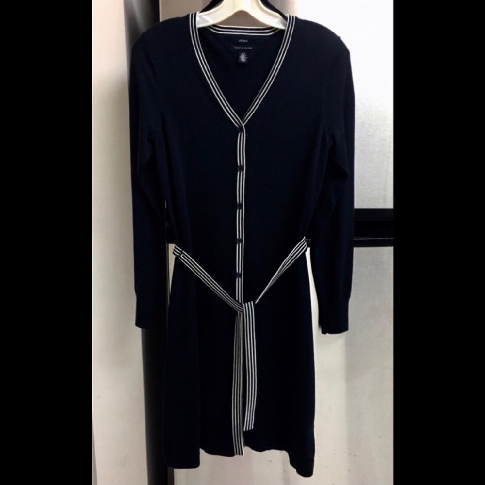 TOMMY HILFIGER BLUE SILK BLEND DRESS SIZE EUC S
